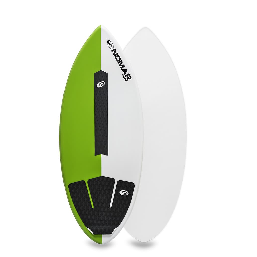 Prancha de Skimboard Profissional 1,32 Nomar Surf Verde Fibra de Vidro com Deck Antiderrapante