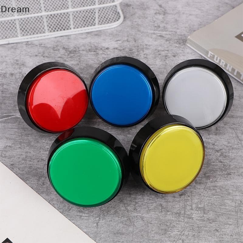 < Dream > Botão De Fliperama 60MM DC 12V LED Grande Redondo 5 Cores Micro Interruptor Reinicialização Automática Para Ga