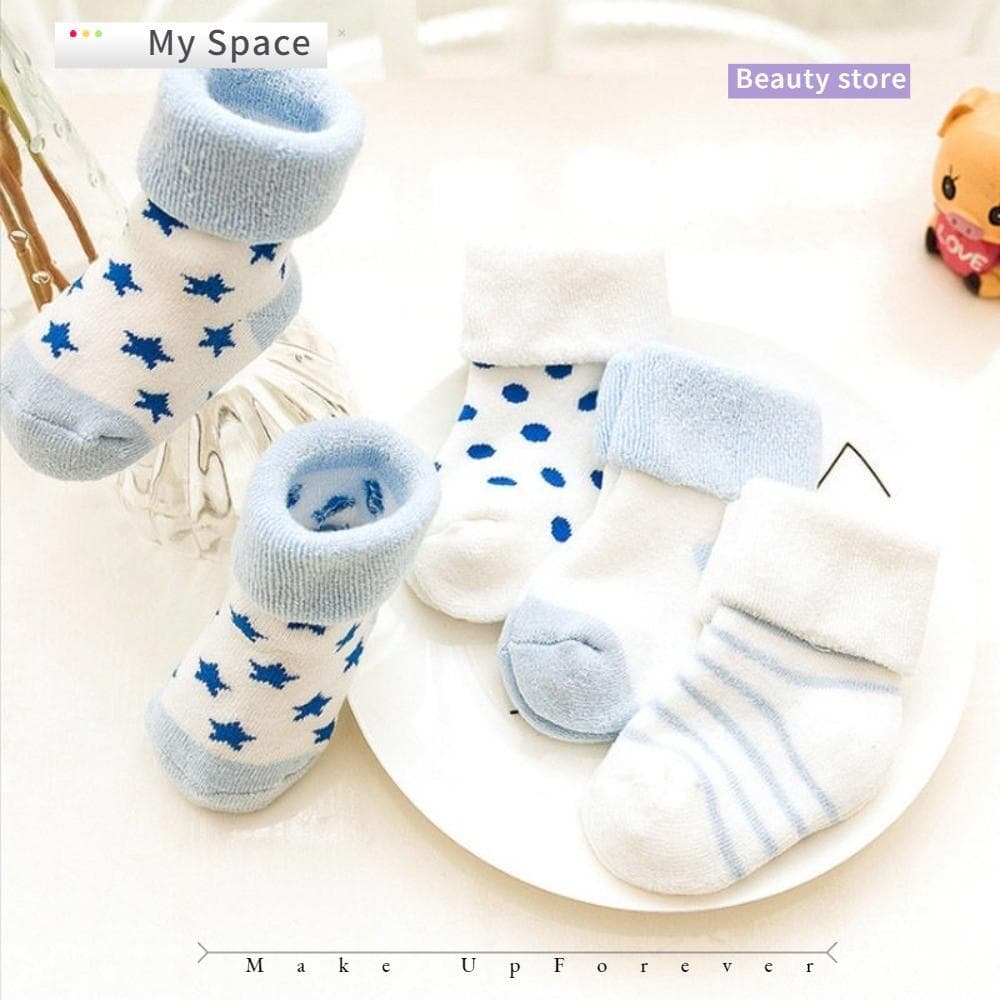 MY 5 Pares De Meias Para Recém-Nascidos , Curtas Respiráveis Rosa Azul Bebês , Meia De Chão Com Estrelas De Bolinhas