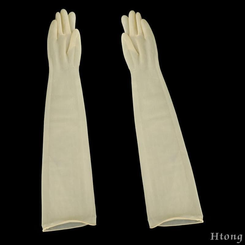 [Htong] Luvas De Borracha Para Lavagem De Jardinagem Química Industrial , Amarelo Claro