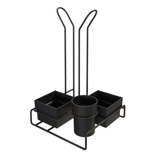 Conjunto Organizador Para Chá e Café com Porta Copos - Preta