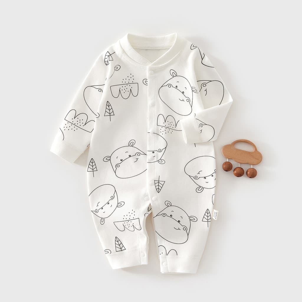 Macacão de bebê recém-nascido roupas de algodão puro manga comprida pijamas primavera outono roupas do bebê recém-nascid