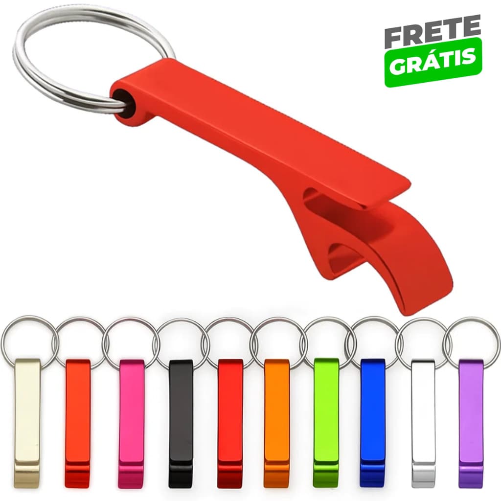 Kit 36 Chaveiros Metálicos com Abridor Brindes Lembrancinhas Várias Cores