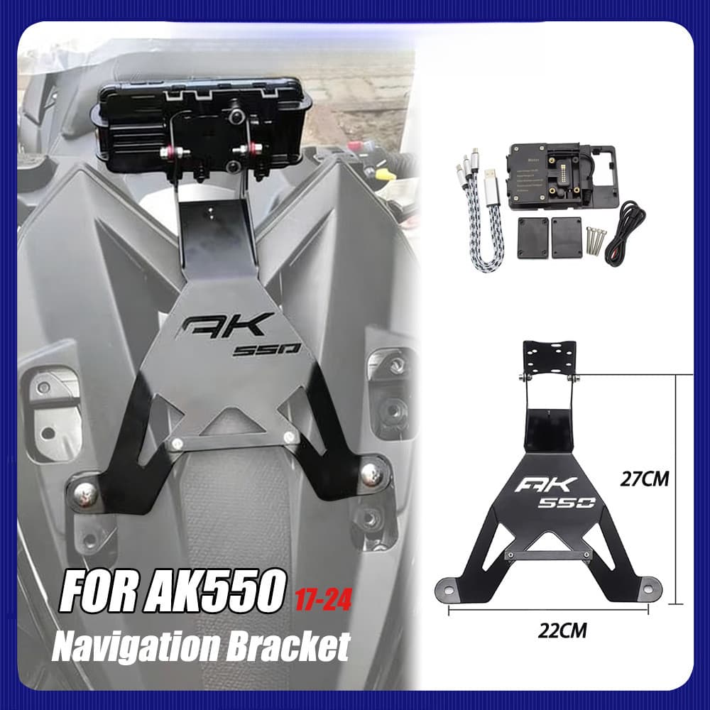 Suporte de navegação para modificação de motocicleta KYMCO AK550, acessórios para suporte de telefone.