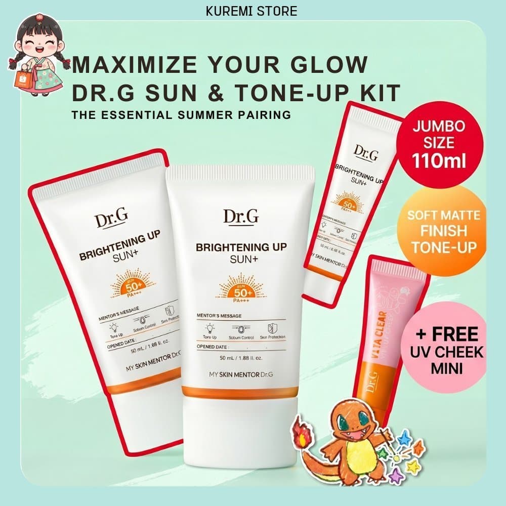 Conjunto De Protetor Solar Tonificante Dr.G Brightening Up Sun Plus-Peach Tint Sebo Control UV Care