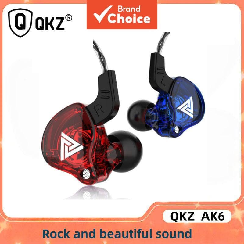 QKZ AK6 fone de ouvido intra-auricular com driver de 10 mm, graves potentes, fone com fio 3,5 mm e microfone, ergonômico