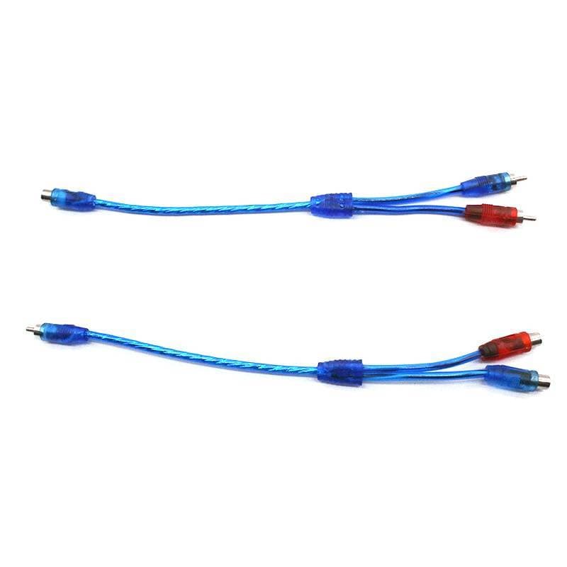 [Luckybaby-t] Áudio MP3 De Carro De Alta Qualidade RCA 1 Macho Para 2 Fêmeas Y Divisor Cabo Adaptador Conversor De Ampli