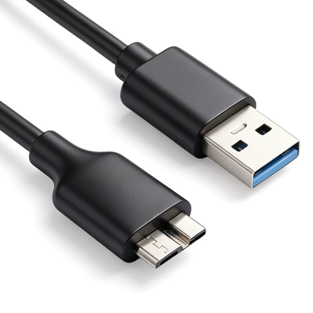 JogoJunto Cabo USB 3.0 Micro B para HD Externo 5Gbps USB-A Transferência de Dados Alta Velocidade 5cm