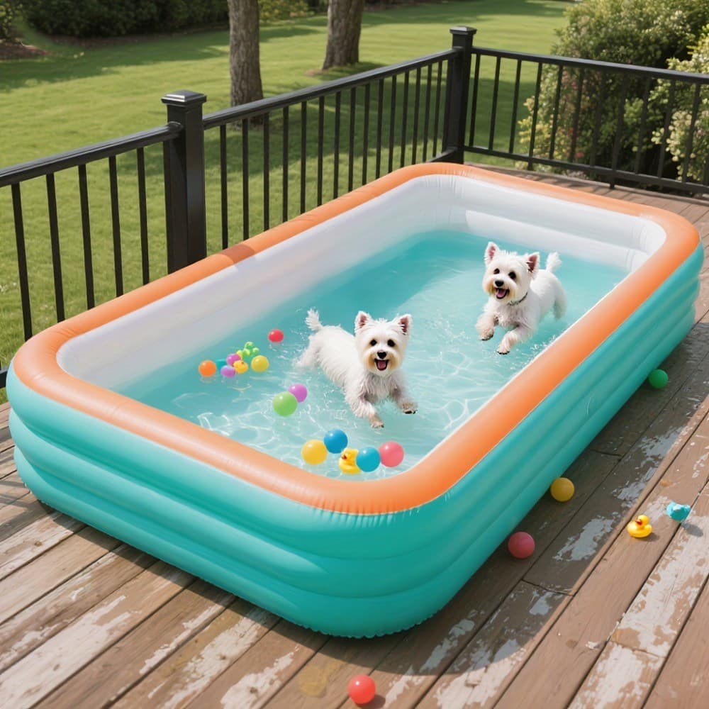 Piscina Inflável  3m com Estrutura Multicamada Quadrada e Capacidade para Várias Pessoas - Piscina Infantil de Quinta