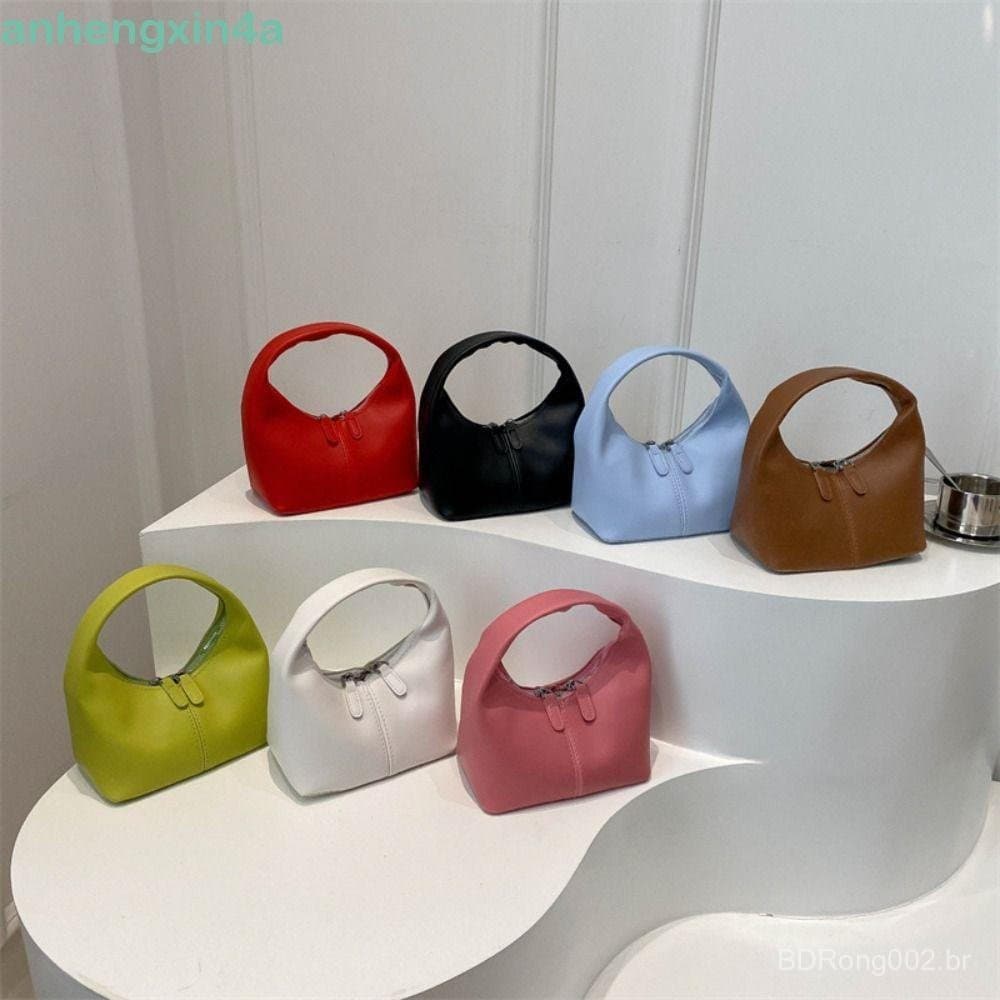 Bolsa De Couro Pu ANHENGXIN , Nas Axilas Do Plutônio Da Cor Doce Pequena Crescente Elegante Ao Ar Livre