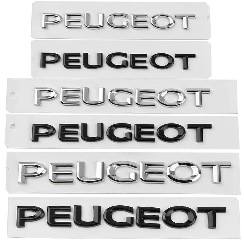 [ Peugeot ] Adesivo Traseiro com Logo Modificado em ABS 3D para Carro 3903