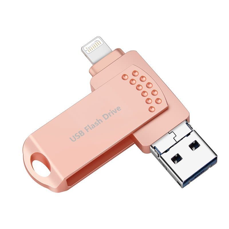 Unidade USB De Telefone 3 Em 1 De 2 Tb Para iPhone E Android-Flash Micro , Bastão De Memória OTG De Metal Backup De Foto