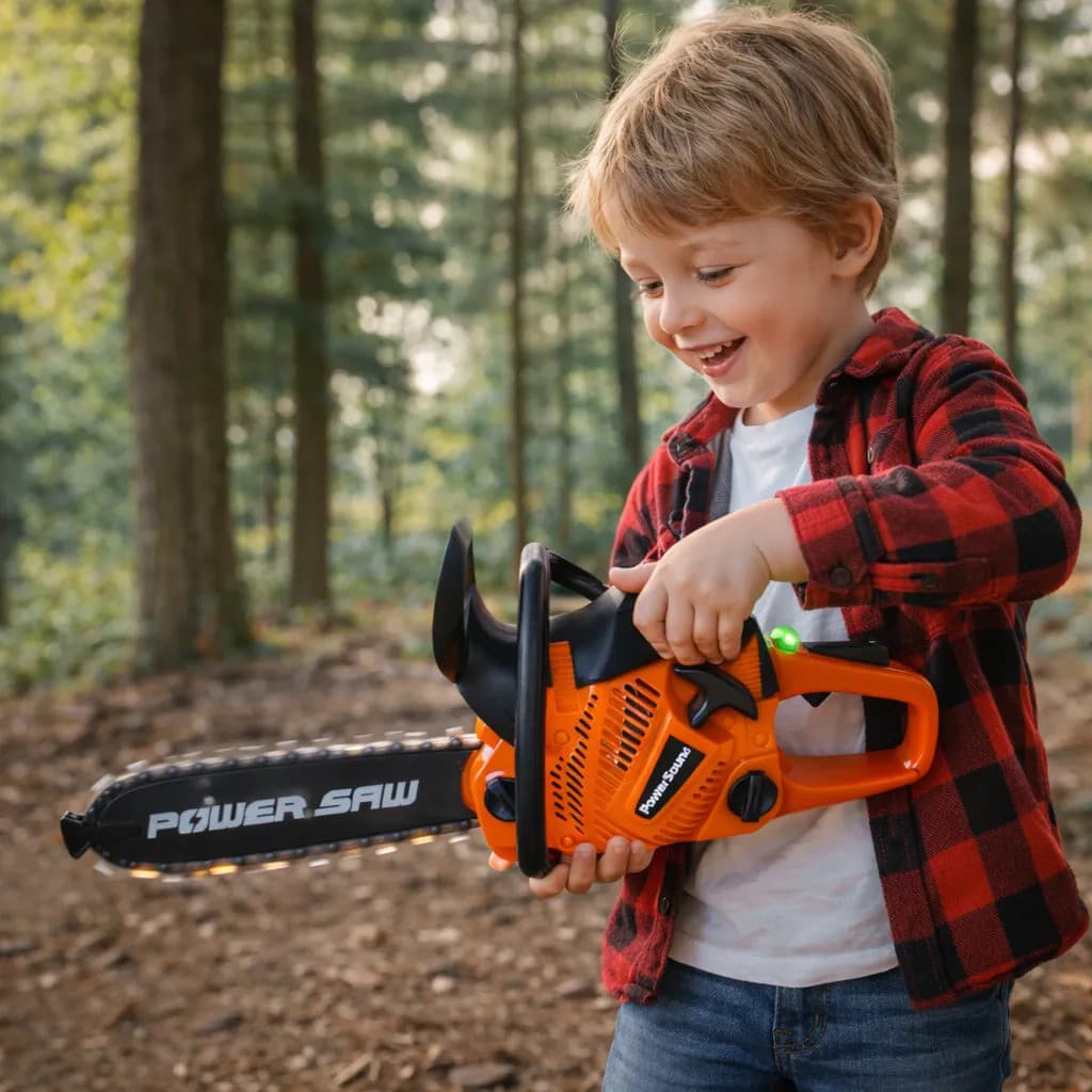 Motosserra Elétrica Brinquedo Infantil - Com Som E Movimento