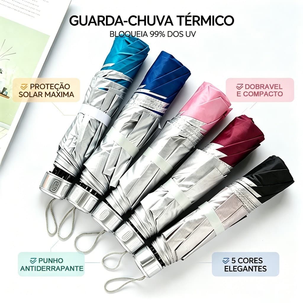 Guarda Chuva Sombrinha Pequeno Com Proteção Solar Uv Contra Vento Cor Sortidos aleatórias