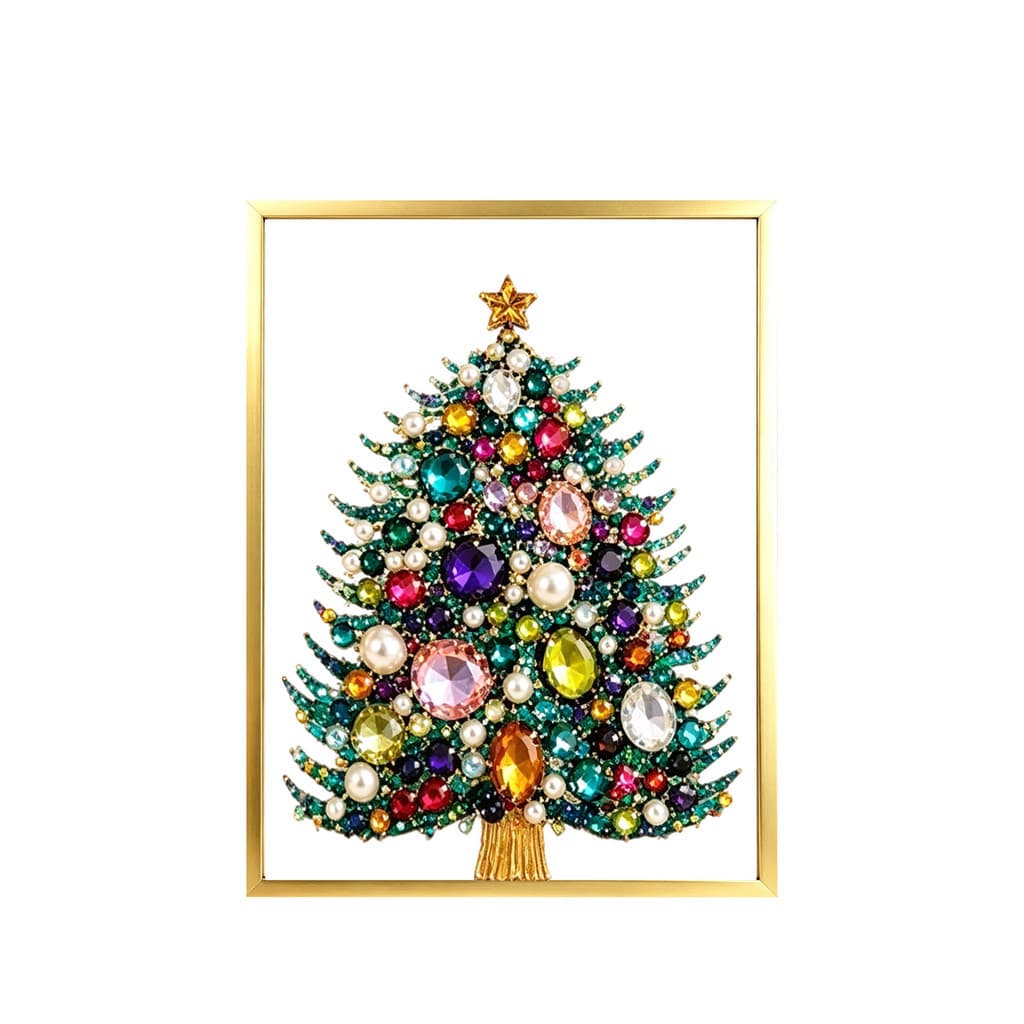 DIY moldura de foto de natal pintura a óleo árvore de natal Kit completo decoração do feriado interação pai-filho fácil