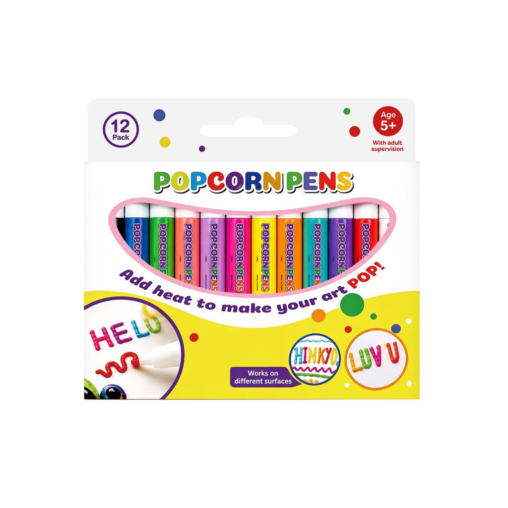 Conjunto de canetas de expansão de pipoca, bateria tridimensional, operação simples, multiface disponível, cores ricas,