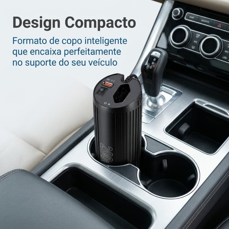 Inversor de potência para carro 200W 12V 110V ou 220V