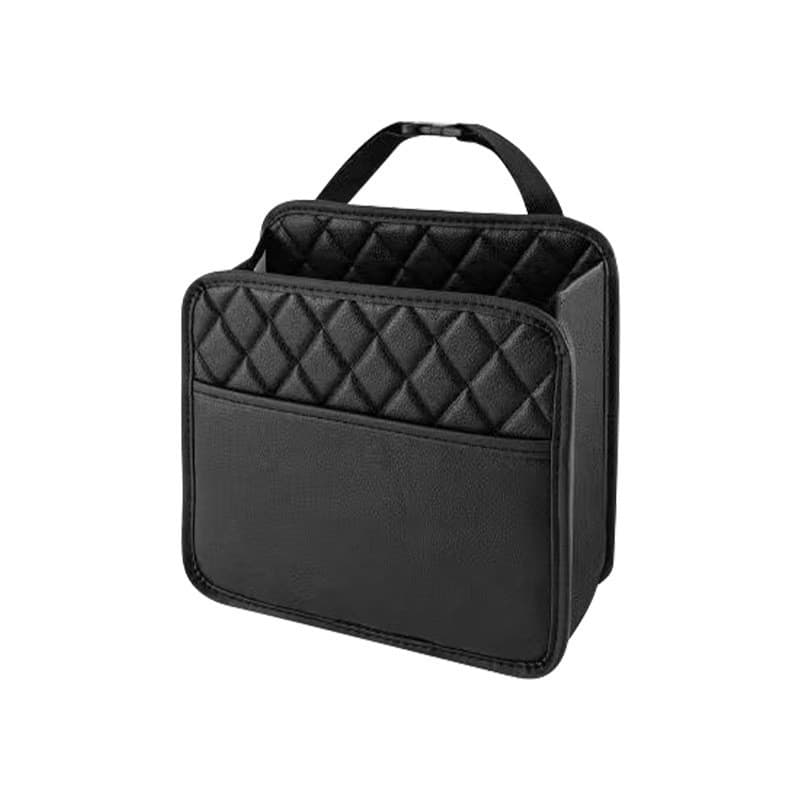 Bolsa de armazenamento, organizador de couro para carro, pendurada na parte de trás do assento, bolsa multifuncional par