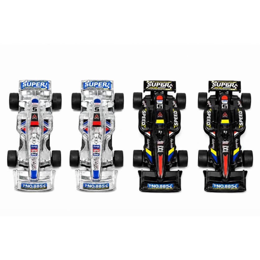Kit 2 Fórmula 1 Mad Racing com Fricção – 4 Carrinhos Infantis de Corrida, 2 por Kit