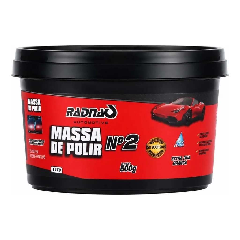 Massa Para Polir Nº 2 Extra Fina Branca (500gr) Radnaq