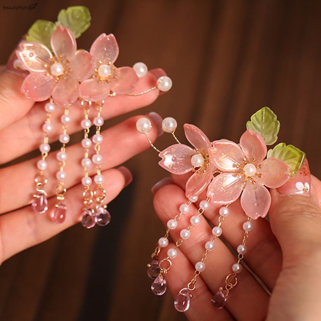Han Roupas Chinesas Grampos De Cabelo Com Decoração De Flores Antiderrapante Versátil Beleza Nupcial Headwear Para Estil