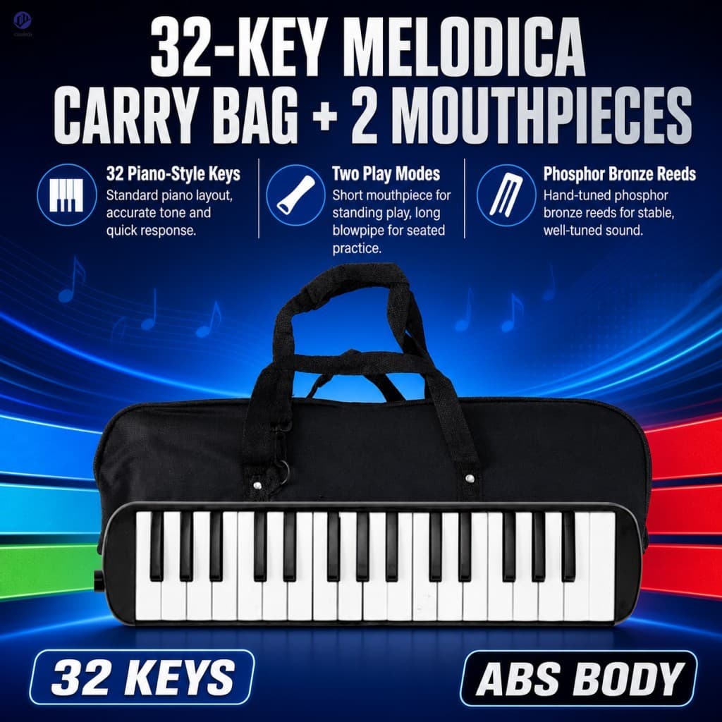 Teclado De Piano Melódica De 32 Teclas , Instrumento Musical Portátil Com Boquilha , Corpo ABS Para Iniciantes E Criança
