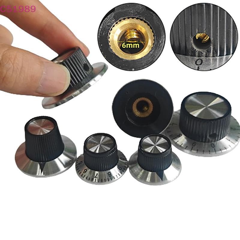 [kaan] 1 Peça Botão De Pedal De Efeito De Eixo De 6 Mm Acessórios DIY Cromado Top Vintage Guitarra Amplificador Indicaçã