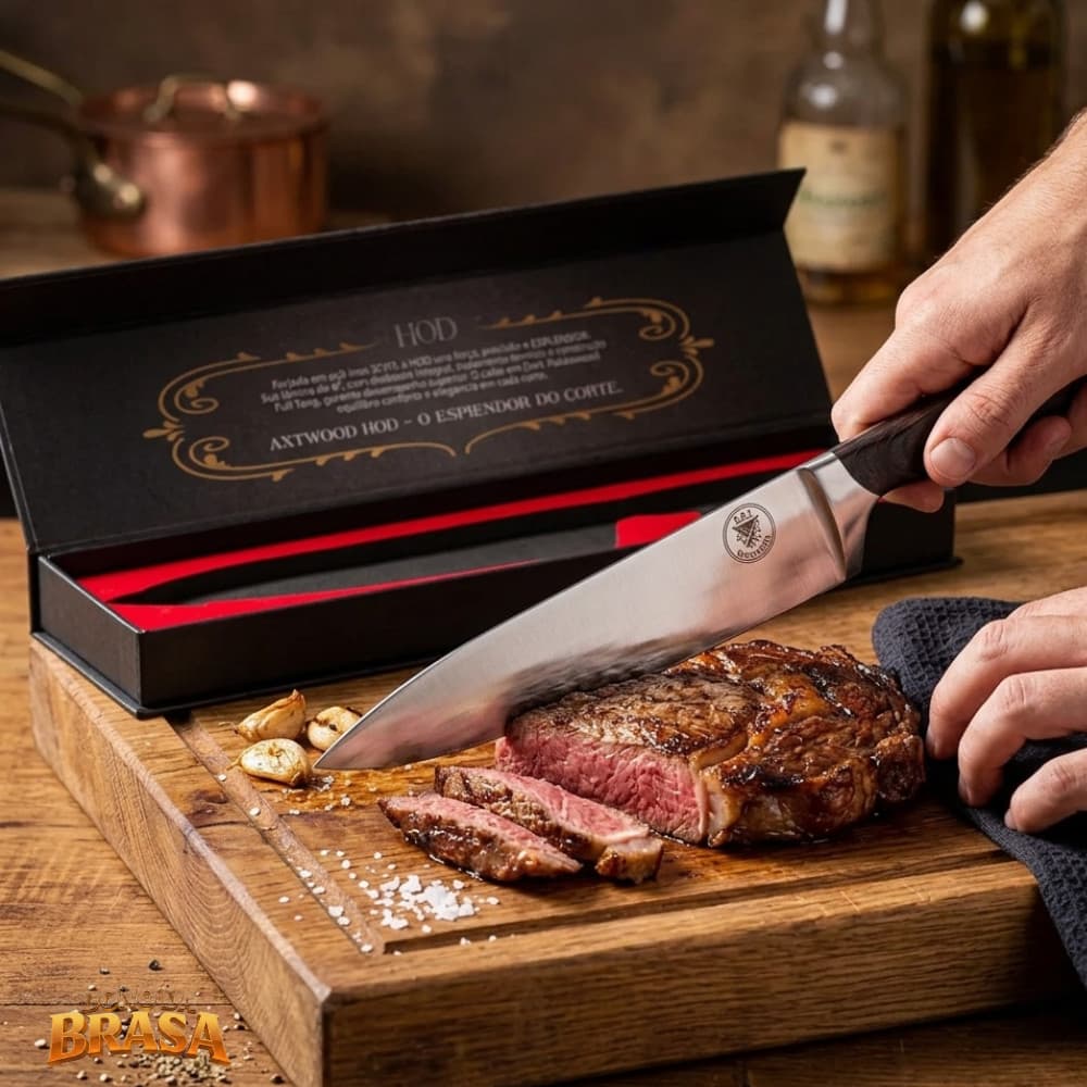 Faca Profissional Napoli 10 Polegadas - Aço Inox Premium e Cabo em Madeira Nobre
