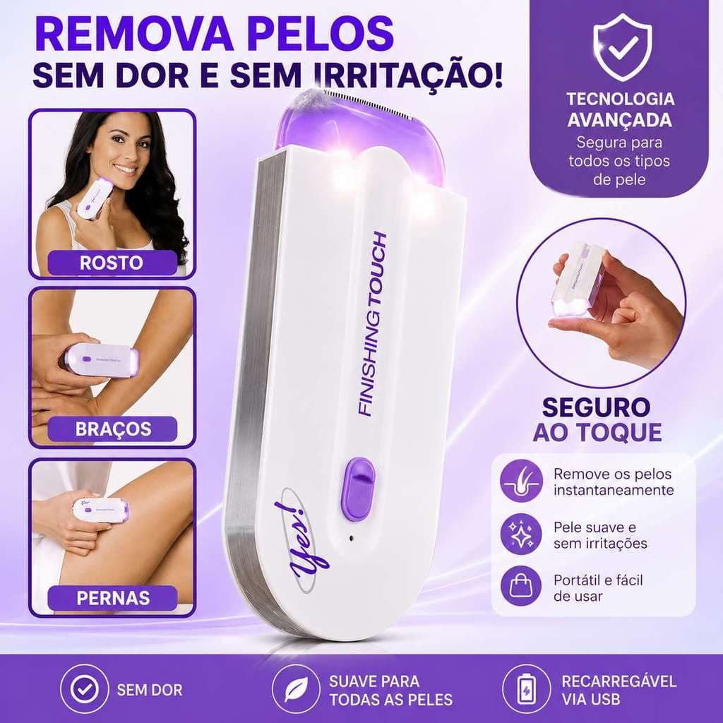 Depilador Elétrico Portátil Recarregável USB para Corpo – Remoção de Pelos Prática e Indolor