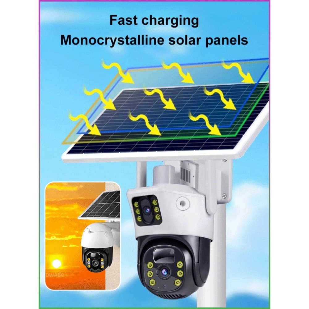 Câmera de vigilância sem fio para ambientes externos, visão noturna HD, alimentada por energia solar, da Orchard.