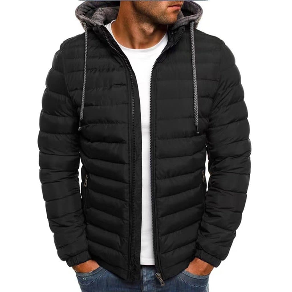 Jaqueta De Inverno Com Capuz Para Homens Acolchoada Dobrável Leve Fashion Down .