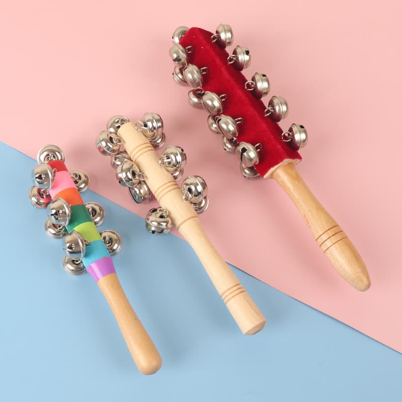 Instrumento de percussão Orff do jardim de infância 13 sino vara sino 21 sino chocalho sino de madeira música percepção