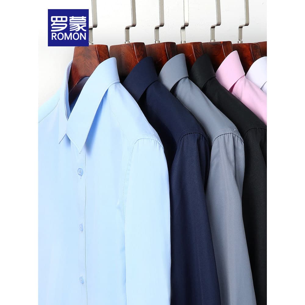 Lomon camisa masculina de manga comprida 2026 novo estilo de negócios Casual roupa Formal fácil de cuidar não-ferro prim