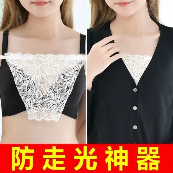 Roupa interior Anti-exposição ferramenta útil capa pano de peito colar falso renda com decote em V tubo de uma peça supe