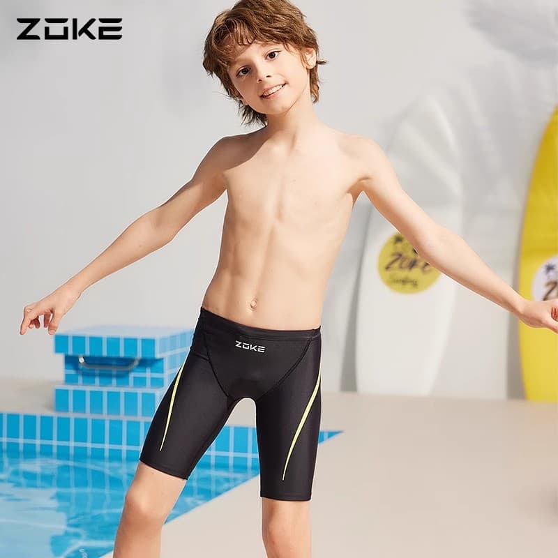Zhuke calção de banho infantil de corrida, Boxer de cinco pontos, médio e grande, treinamento profissional, meninos, ado