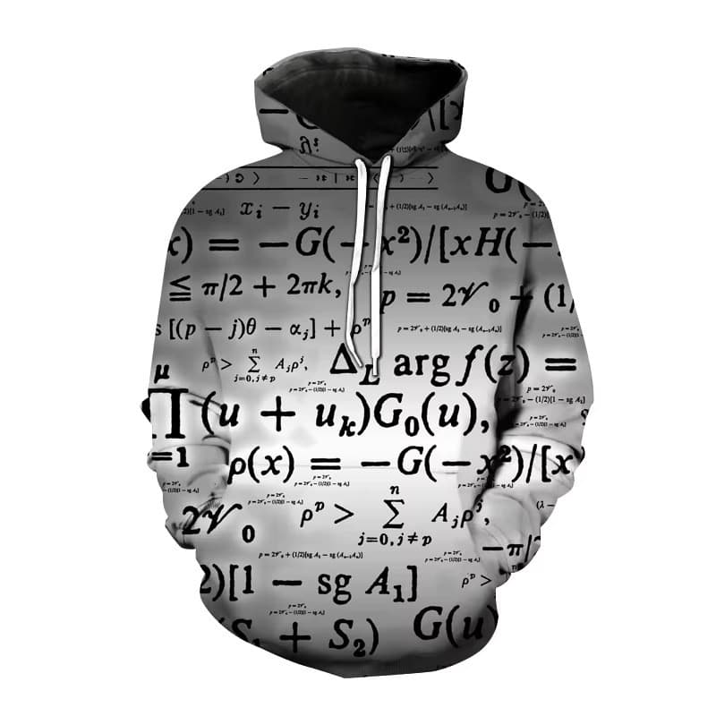 Camisa masculina estampada com fórmula matemática 3D e boné masculino