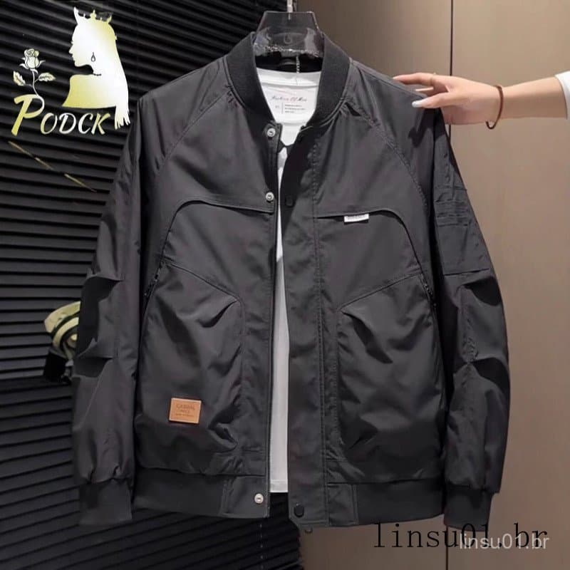 Primavera outono uniforme de beisebol moda All-Match Casual macacão jaqueta masculina bonito ao ar livre à prova de vent