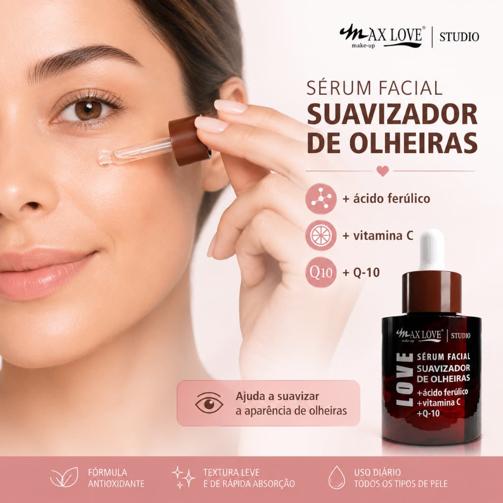 Sérum Facial Suavizador De Olheiras Max Love Vitamina C Q10