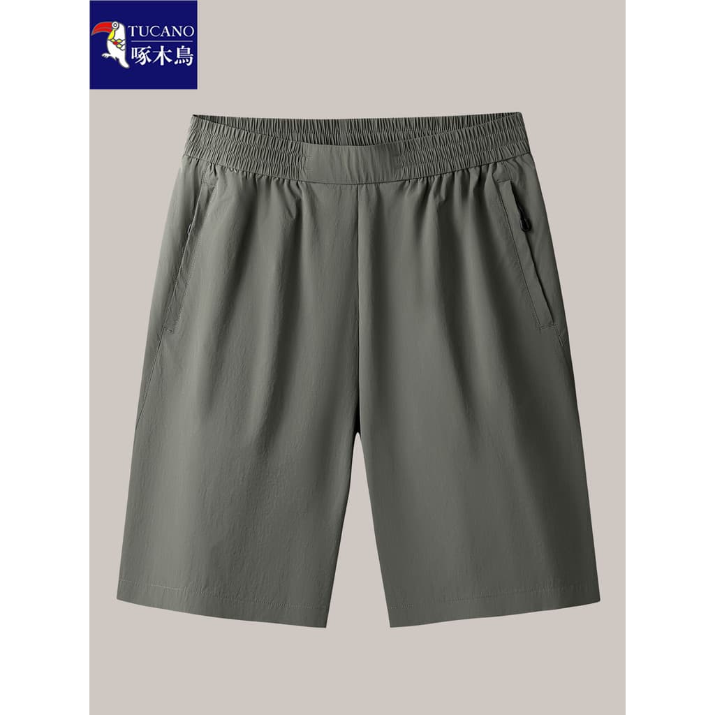 Pica-pau tamanho grande seda gelo secagem rápida Shorts casuais masculino 2026 novo estilo verão gordura solta esportes