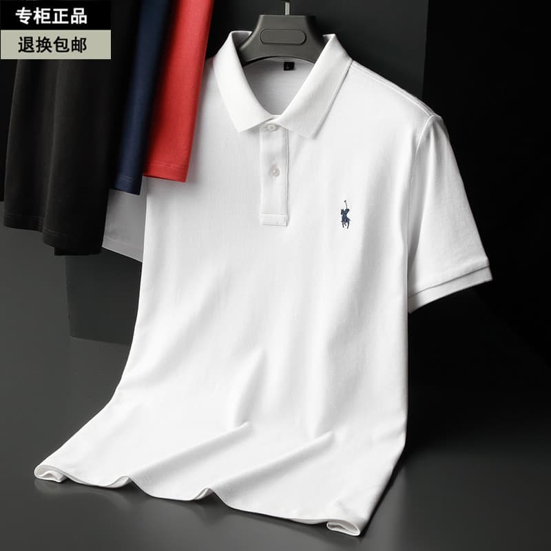 Woodpecker verão plus size lapela algodão manga curta camiseta masculina solta mais gordura plus size Casual camisa POLO