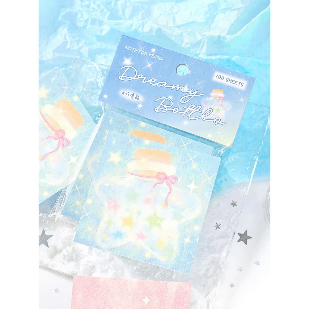 100 folhas de notas Streamer Fantasy Collection Series Literário Hazy Atmosfera Notas de ilustração pintadas à mão Luz d