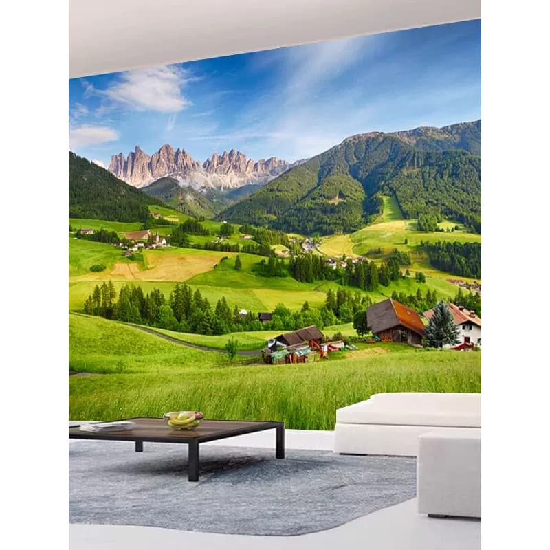 3D paisagem Natural Mural natureza pradaria pano de parede floresta montanha pico papel de parede escritório sala estar
