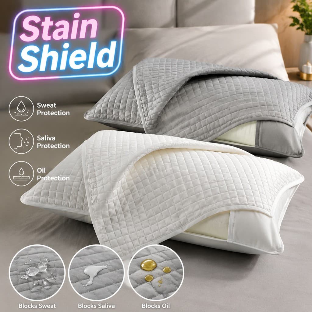 1/2 Pcs Soft Protetor De Travesseiro De Cama Para Casa Capa De Textura Acolchoada Cuidados Com Travesseiros De Quarto