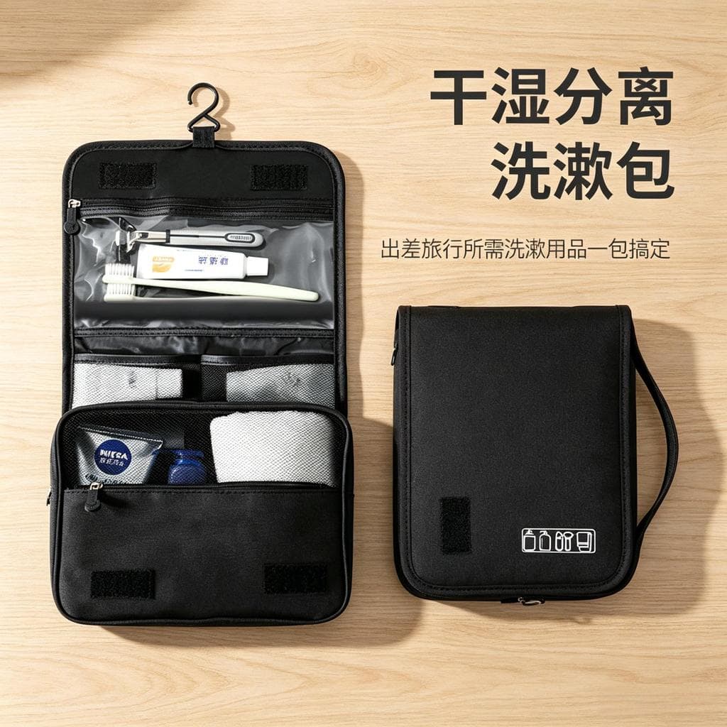 Saco de lavagem masculino viagem de negócios seco molhado separação grande capacidade portátil lavagem cuidados influenc