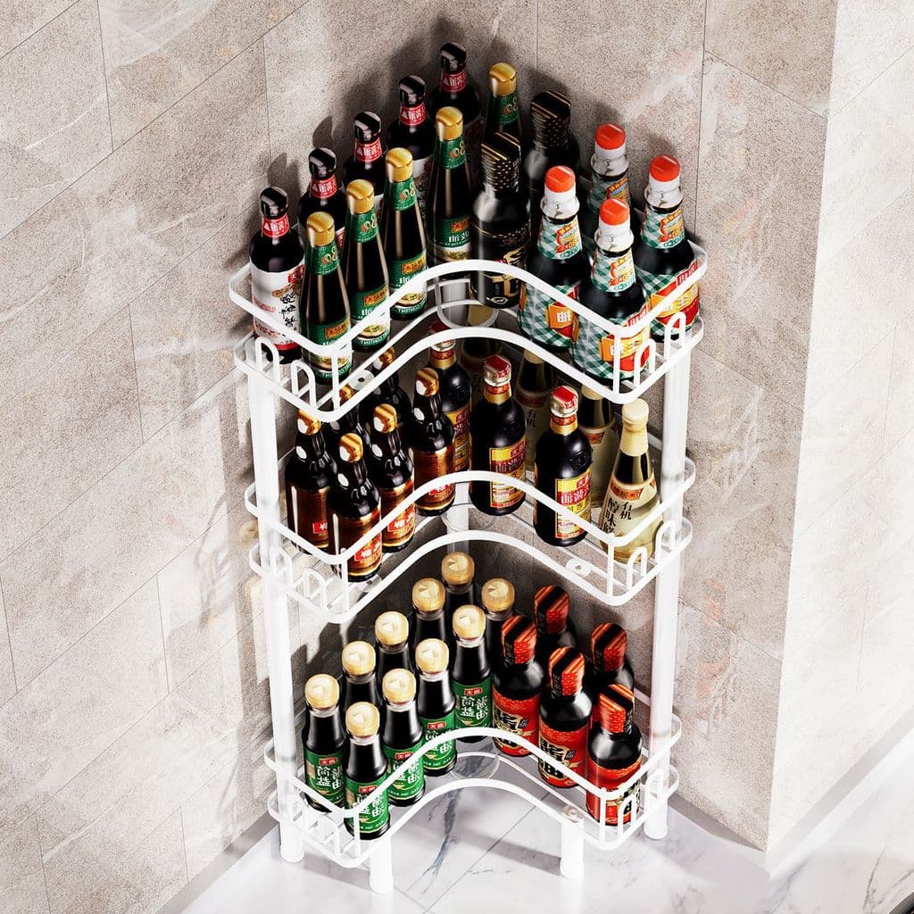 Cozinha condimento Rack canto tripé condimento Multi-camada de armazenamento ferramenta útil óleo sal molho vinagre triâ