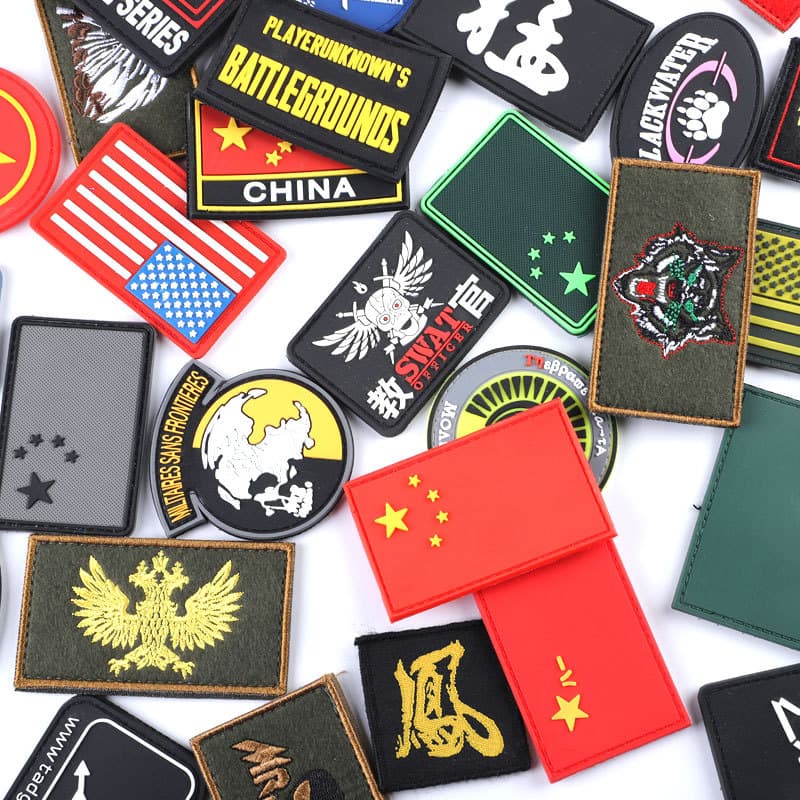 Braçadeira de Velcro exclusiva ao ar livre, borracha de PVC, Epaulette, emblema, bandeira, acessórios de roupas, mochila