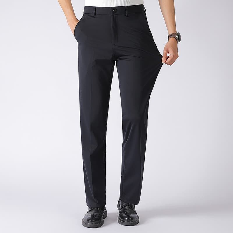 Yago verão calças casuais finas Tencel Modal Drape estiramento calças masculinas de meia-idade não-ferro calças elegante