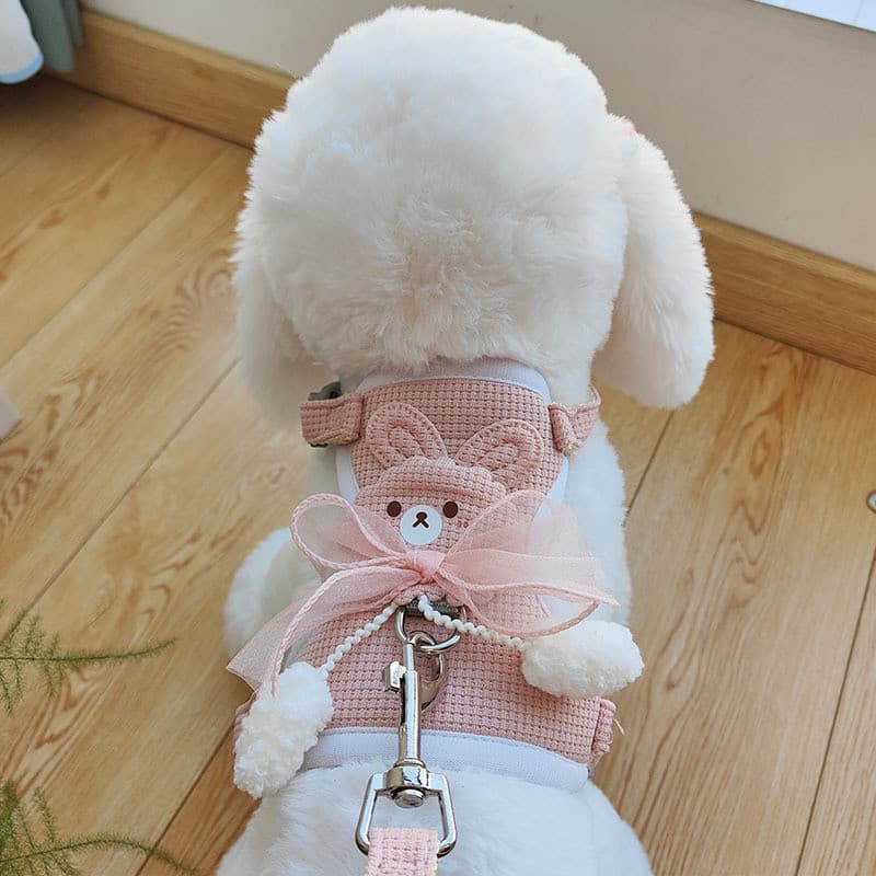 Coleira para cachorro pequeno, coleira estilo colete, alça peitoral, coleira para cachorro de pelúcia, coleira para cami