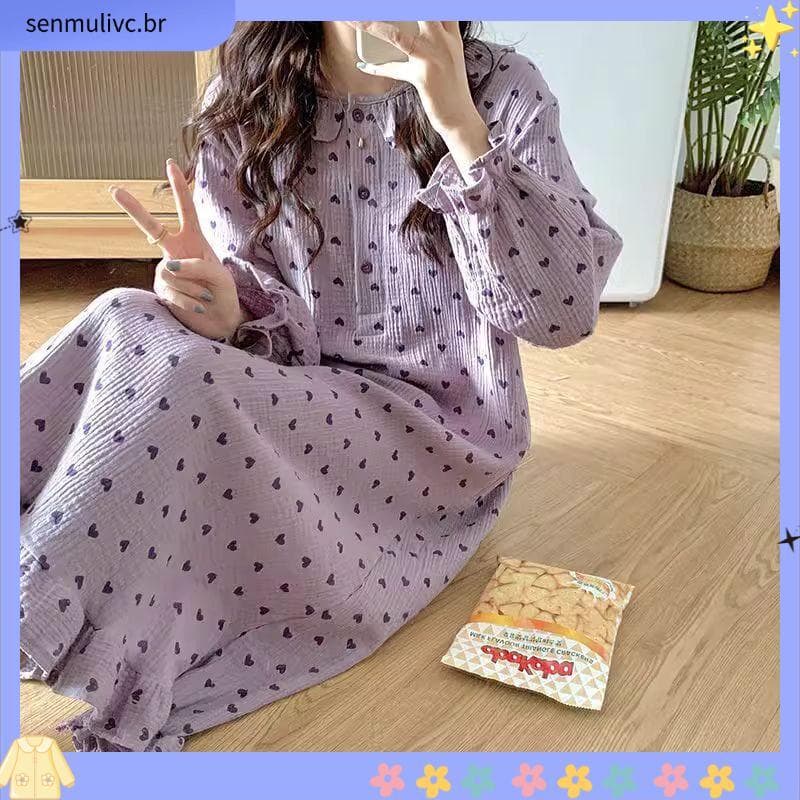 Novo estilo de manga comprida camisola feminina ins estilo influenciador mesmo estilo solto comprimento médio solto Plu