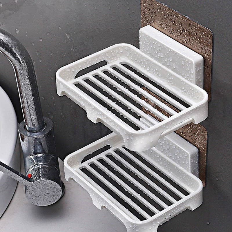 Caixa de sabão de parede sem perfuração, dreno de banheiro, saboneteira de parede, saboneteira